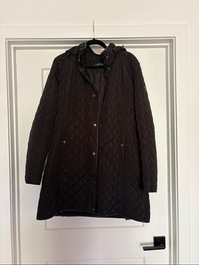 Lauren Ralph Lauren Black Quilted Hooded Puffer Coat